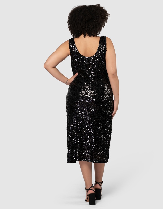 Pink Dusk by Curve Project - Desired Midi Sequin Dress