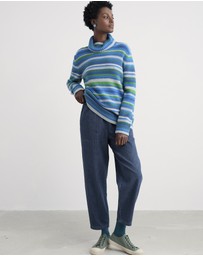 Seasalt - Seasalt Cornwall Blue Braque Roll Neck Jumper
