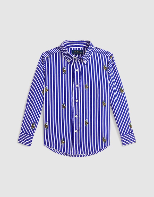 Polo Ralph Lauren - Polo Bear Striped Cotton Shirt - Babies-Kids
