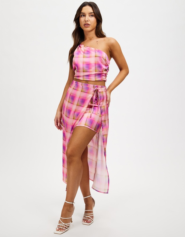 Dazie - Check On It Midi Skirt