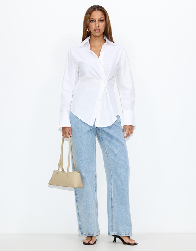 Dazie - Em Asymmetrical Button Up Shirt
