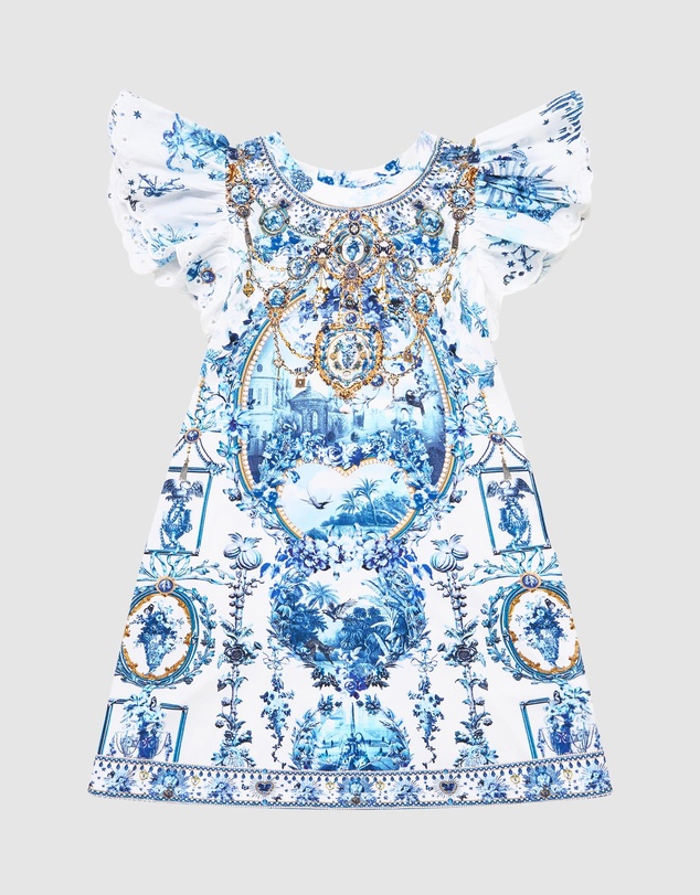 Camilla - Embroidered Sleeve Tee Dress - Kids