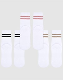High Heel Jungle - Varsity Pilates Yoga Grip Socks - 3 Pack