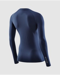 SKINS - SKINS Compression Women's Series-2 Activewear Long Sleeve Top Navy Blue