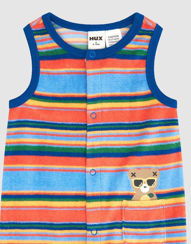 Huxbaby - Hux Sunset Stripe Sleeveless Romper - ICONIC EXCLUSIVE - Babies
