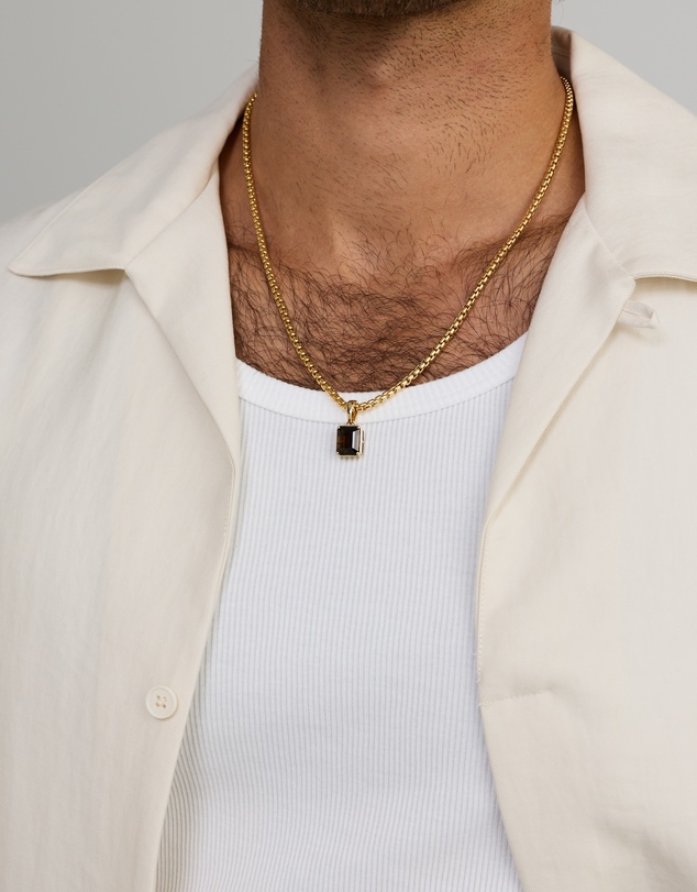 Michael Hill - Emerald-Cut Smokey Quartz Pendant in 10kt Yellow Gold