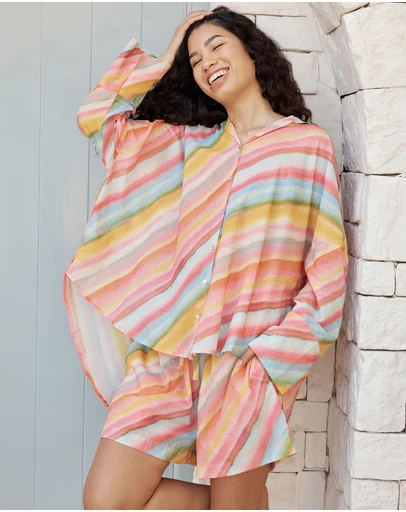 Papinelle - Sophie Stripe Long Sleeve Boxer PJ Set