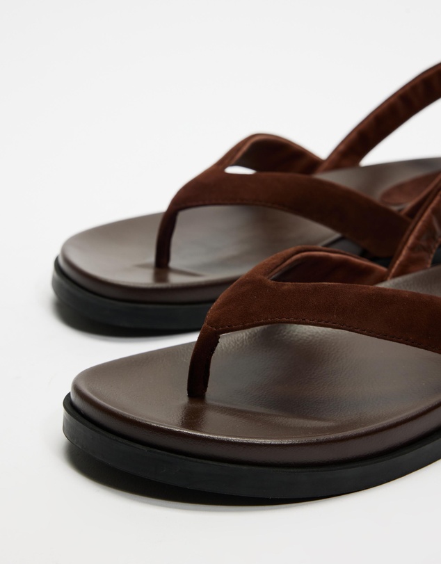 AERE - Suede Sling Back Leather Thongs