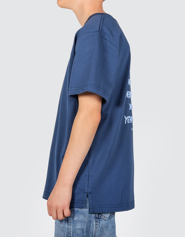 Skwosh - Yeah Nah Boys Back Print Tee in Navy