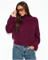 Dazie - Riley Funnel Neck Knit Jumper