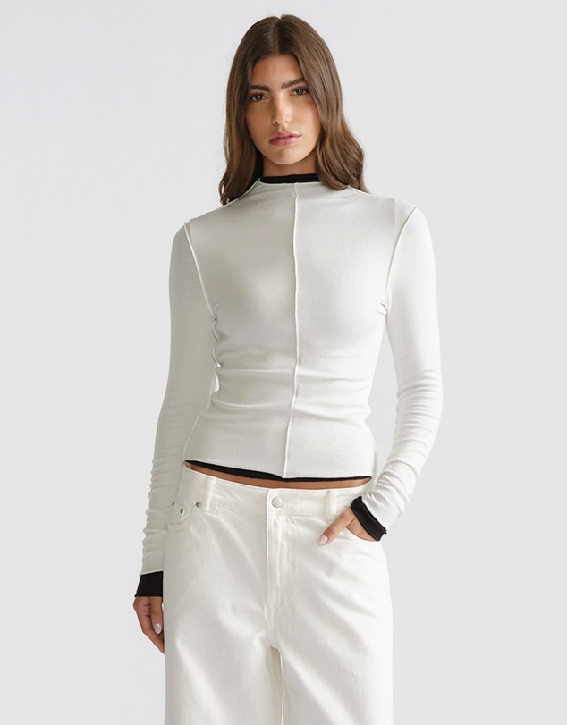 Decjuba - D-Luxe Semi Sheer Long Sleeve Top