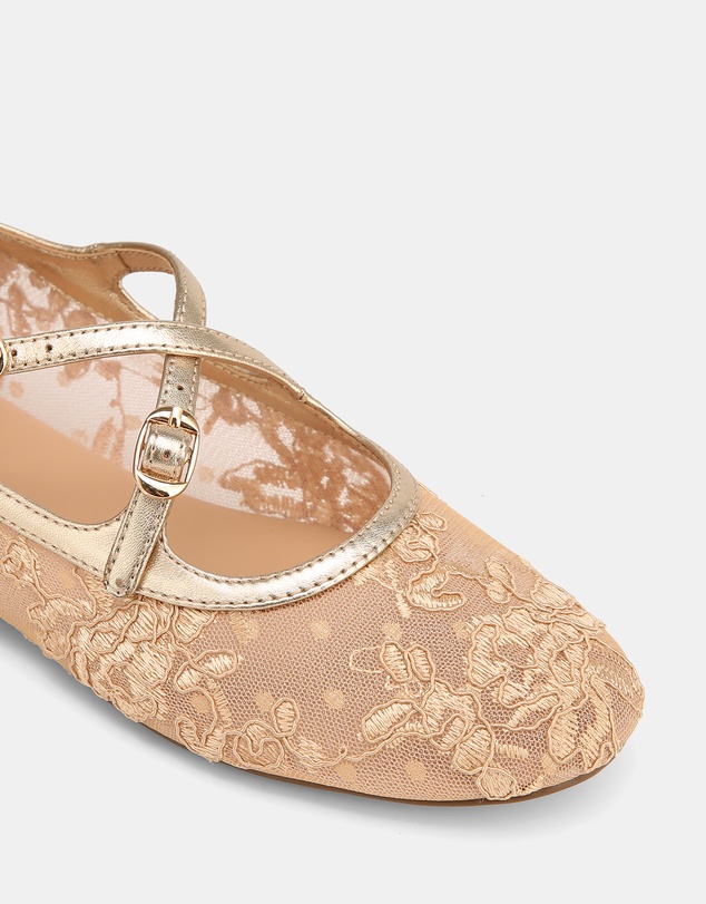 Wittner - Dotty Lace Mesh Textile Ballet Flats