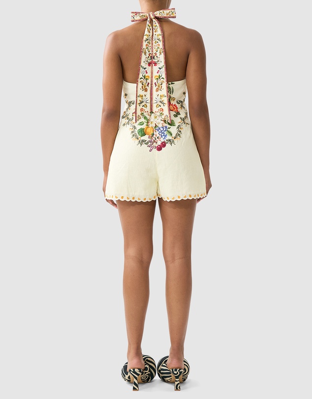 Camilla - Button Front Halter Playsuit