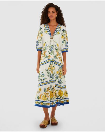 Emily Floral Tapestry Off White