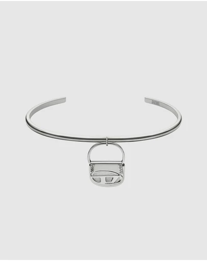 Diesel - Oval D Logo Silver-Tone Bracelet