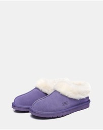 EVERAU - Australian Shepherd Ugg Homey Slipper Cow Leather Upper House Shoes