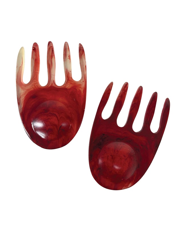 Urban Attitude - Urban Attitude SHELLY Salad Hands Servers Length 14cm, Width 9.3cm - Berry Red
