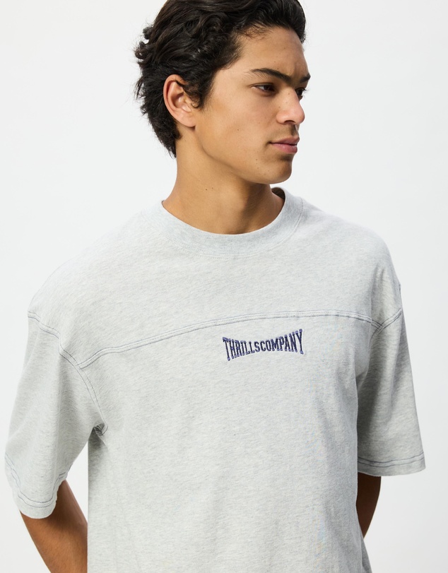 Thrills - Double Down Box Fit Oversized Cropped Contrast Stitch Tee