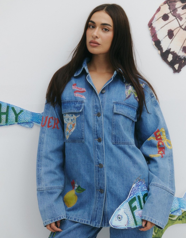 MAKU - Tattoo Denim Shacket