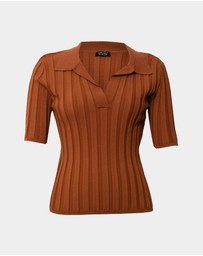 Forcast - Manhattan Polo Knit Top