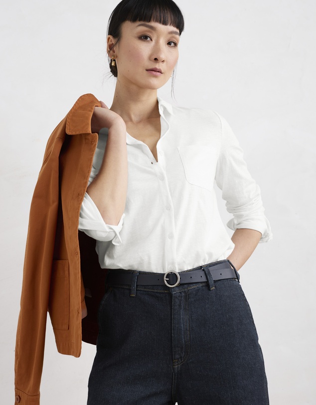 Seasalt - Seasalt Cornwall White Teasel Head Jersey Shirt