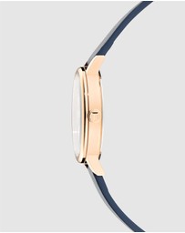 Ted Baker - Phylipa Rose Gold-Tone Printed Blue Leather Watch