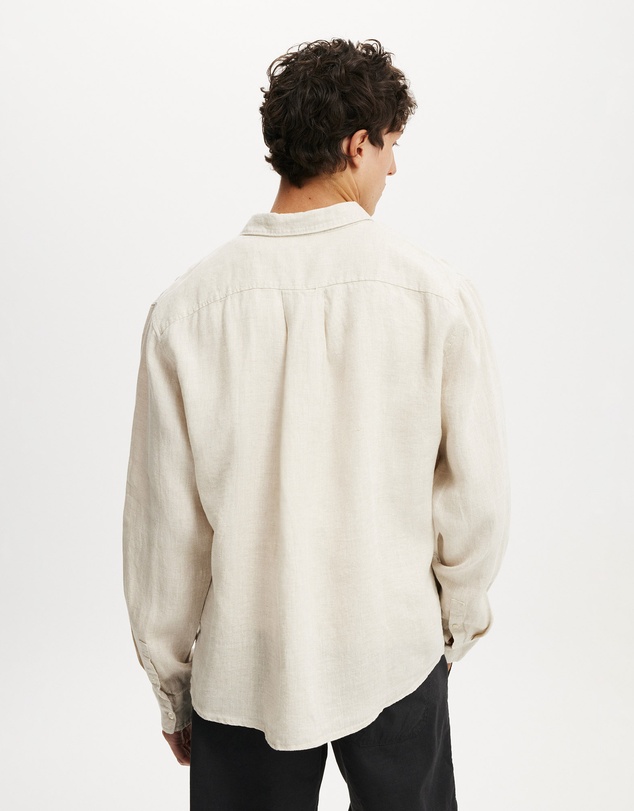 Cotton On - Relaxed Linen Long Sleeve Shirt