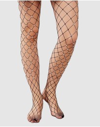 High Heel Jungle - Sweet Heart Fishnet Tights