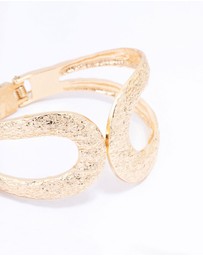 Lovisa - Gold Hammered Hinge Bangle