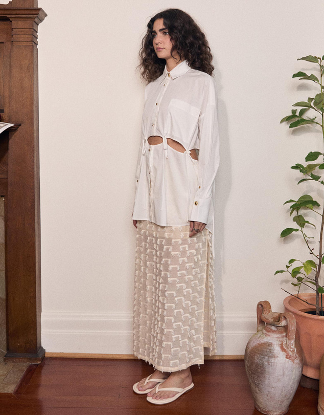 Varna - Rhea Tied Cotton Shirt