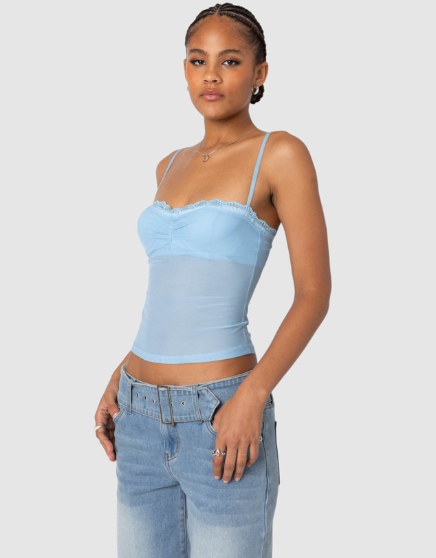 EDIKTED - Elina Sheer Mesh Bra Top