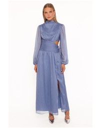 Petal & Pup - Neveah Long Sleeve Maxi Dress - Dusty Blue