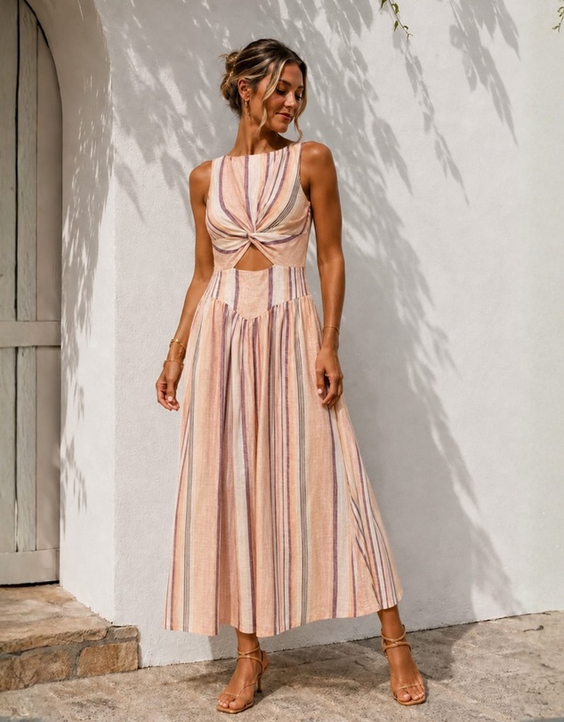 Esther & Co - Jolene Dress - Multi Stripe