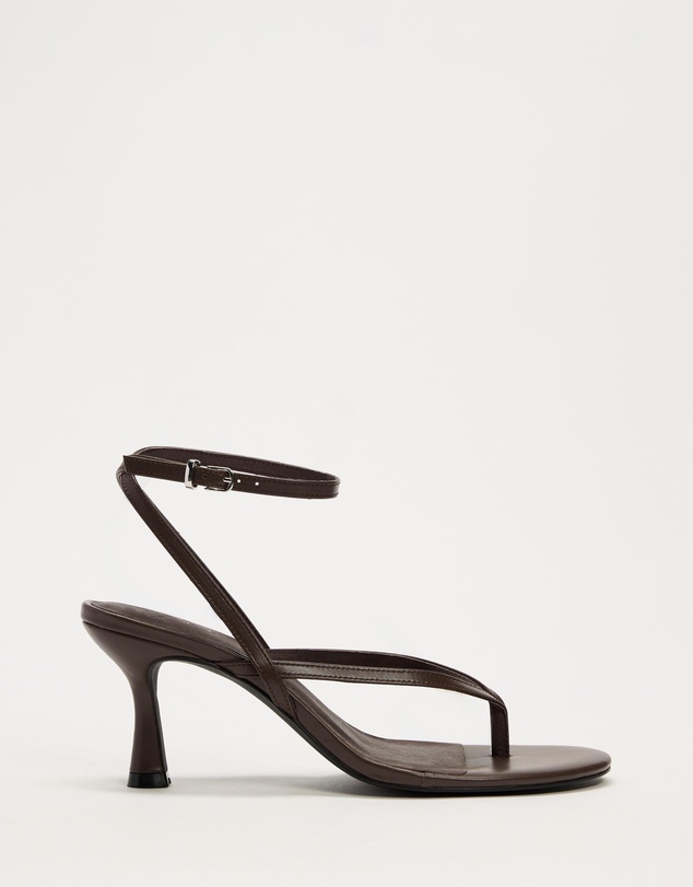 AERE - Amelia Leather Thong Heels - Women's