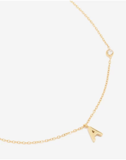 Lovisa - Waterproof Gold Plated Stainless Steel Letter A Pendant Pendant Necklace