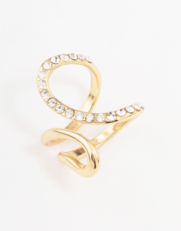 Lovisa - Gold Plated Diamante Trail Swirl Ring