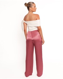 Petal & Pup - Carissa Satin Pants - Dusty Rose
