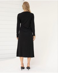 Angel Maternity - Nina Maternity Side Tie Dress – Black