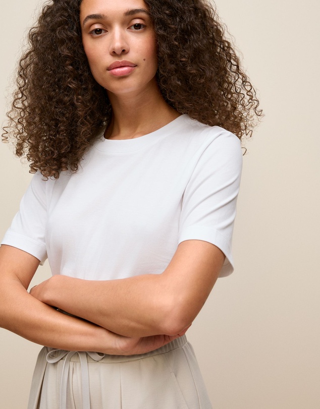 Trenery - Cotton Crew T-shirt in White
