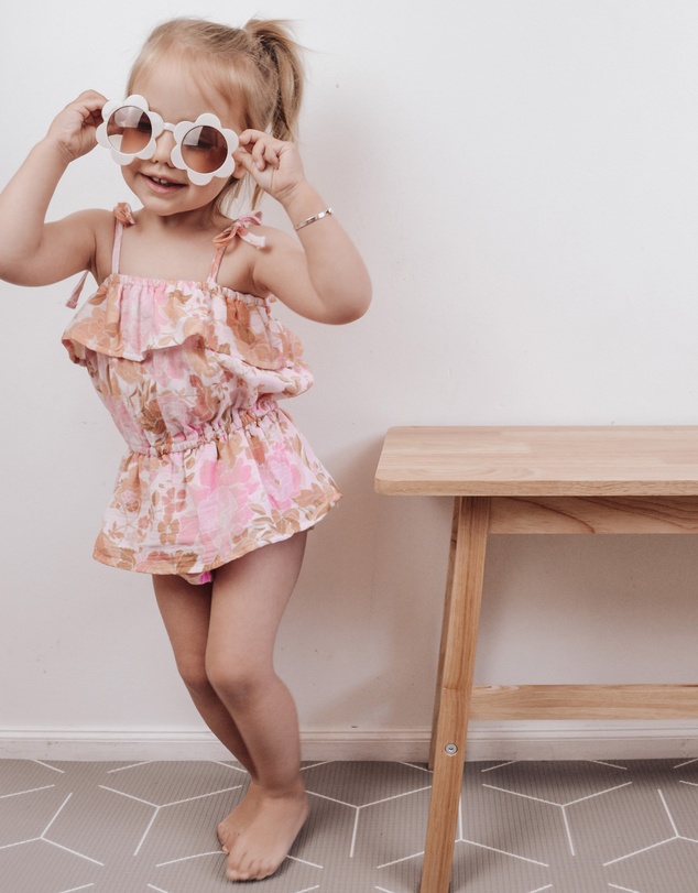 WITH LOVE FOR KIDS - Cotton Muslin Ruffle Playsuit - Babies