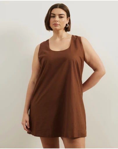 Atmos&Here Curvy - Luna Linen Blend Mini Dress