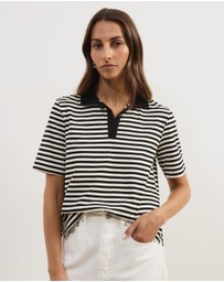 Atmos&Here - Lyra Short Sleeve Stripe Polo