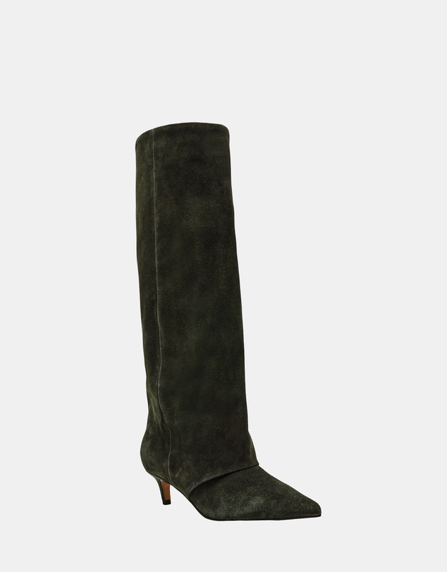 Steve Madden - Luca Olive Suede Heeled Boots