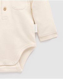 Purebaby - Thick Polo Shirt Bodysuit -Kids-Babies