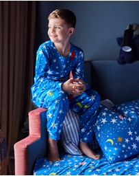 Kip&Co - Stars And Moon Organic Cotton LS Top Pants Pyjama Set - Kids-Teens