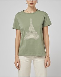 DRICOPER DENIM - Clare Oil Green Printed Tee