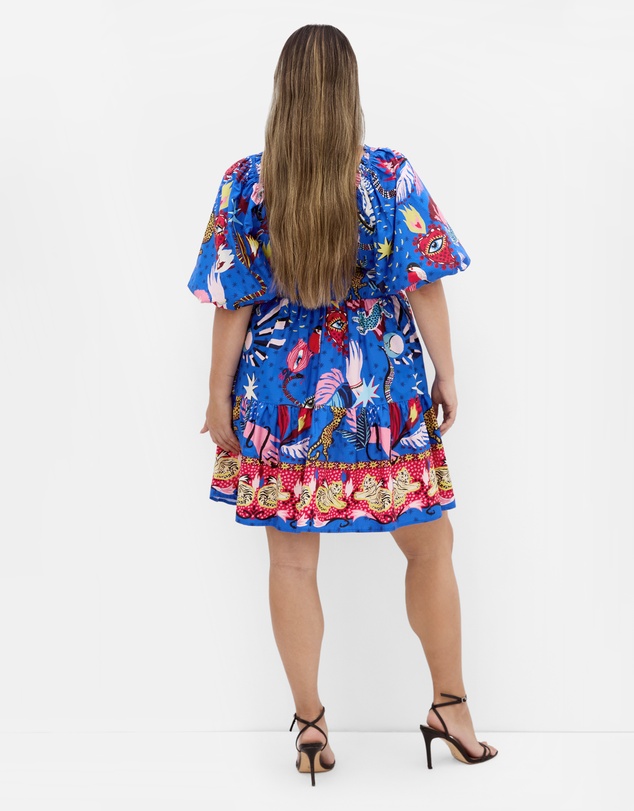 City Chic - Simona Print Puff Sleeve Mini Dress