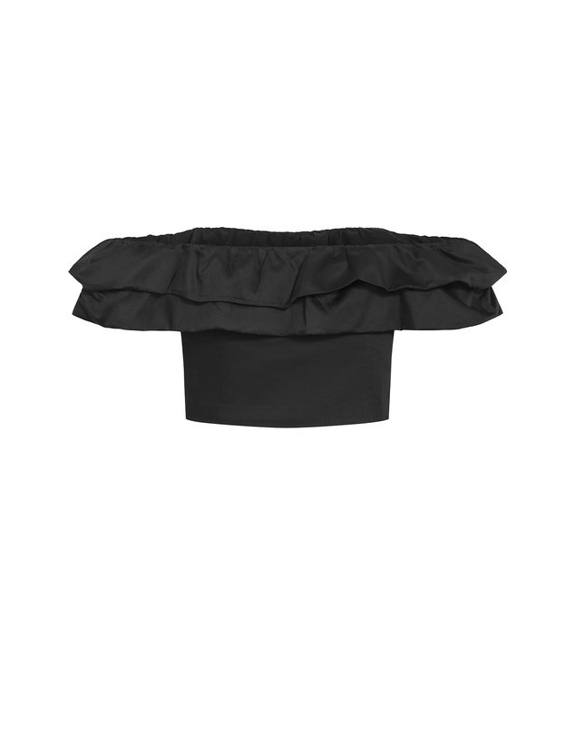 City Chic - Plus size Kaia Crop Top - black