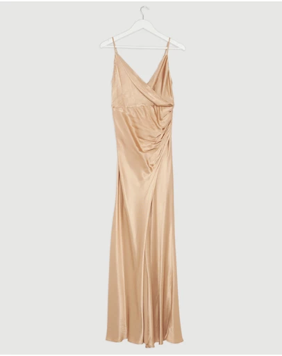 Revibe - Repaired Shona Joy La Lune Cross Draped Maxi Dress - AU 8