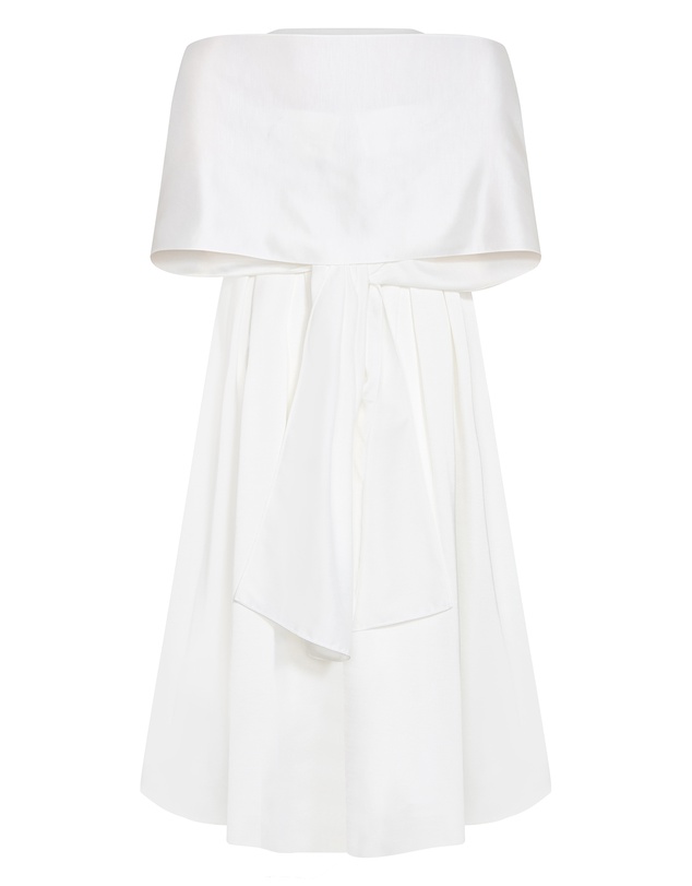 City Chic - Plus size Duchess Satin Gown With Shawl - ivory